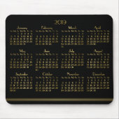 Art Deco Black Gold Jahrbuch Kalender 2019 Mousepa Mousepad (Vorne)