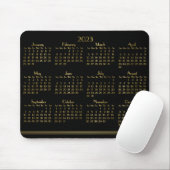 Art Deco Black Gold Jahrbuch Kalender 2023 Mousepad (Mit Mouse)