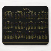 Art Deco Black Gold Jahrbuch Kalender 2023 Mousepad (Vorne)