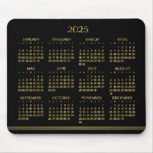 Art Deco Black Gold Jahrbuch Kalender 2025