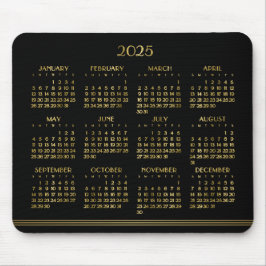 Art Deco Black Gold Jahrbuch Kalender 2025 Mousepad