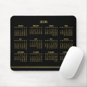 Art Deco Black Gold Jahrbuch Kalender 2026 Mousepad (Mit Mouse)