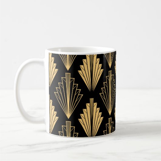 Art Deco Black Gold: Nahtlos Kaffeetasse (Links)