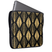 Art Deco Black Gold: Nahtlos Laptopschutzhülle (Vorne Rechts)