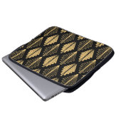 Art Deco Black Gold: Nahtlos Laptopschutzhülle (Vorne Knopf)