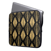 Art Deco Black Gold: Nahtlos Laptopschutzhülle (Vorderseite Links)