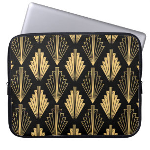 Art Deco Black Gold: Nahtlos Laptopschutzhülle