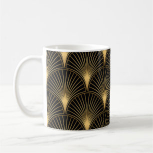 Art Deco Black Gold: Nahtloser Luxus Kaffeetasse