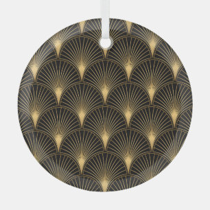 Art Deco Black Gold: Nahtloser Luxus Ornament Aus Glas