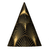 Art Deco Black Gold: Nahtloser Luxus Partyhütchen (Rückseite)