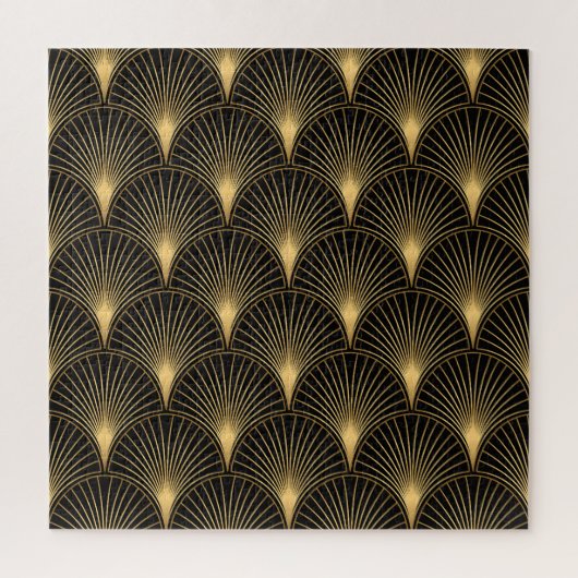 Art Deco Black Gold: Nahtloser Luxus Puzzle (Vertikal)