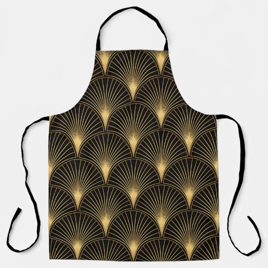 Art Deco Black Gold: Nahtloser Luxus Schürze (Vorderseite)