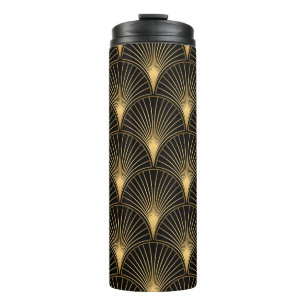 Art Deco Black Gold: Nahtloser Luxus Thermosbecher