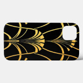 Art Deco Black Gold Pattern iPhone Case (Rückseite (Horizontal))