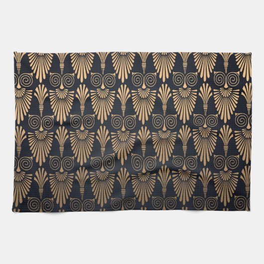 Art Deco Black Gold: Retro. Geschirrtuch (Horizontal)