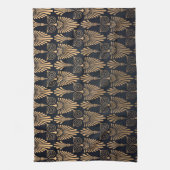 Art Deco Black Gold: Retro. Geschirrtuch (Vertikal)