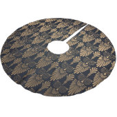 Art Deco Black Gold: Retro. Polyester Weihnachtsbaumdecke (Schrägansicht)