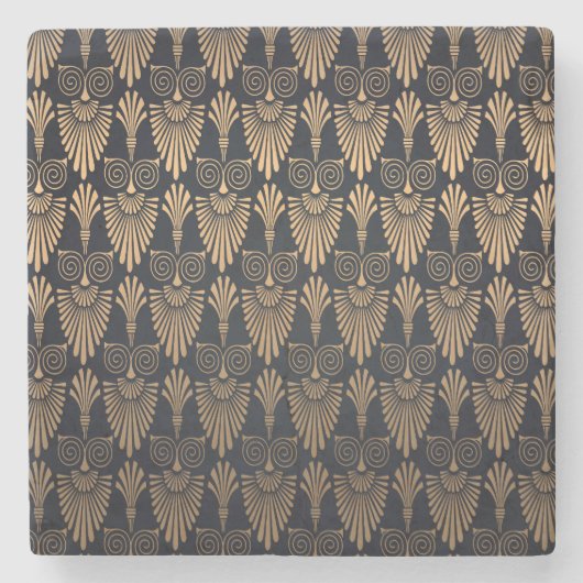 Art Deco Black Gold: Retro. Steinuntersetzer (Vorderseite)