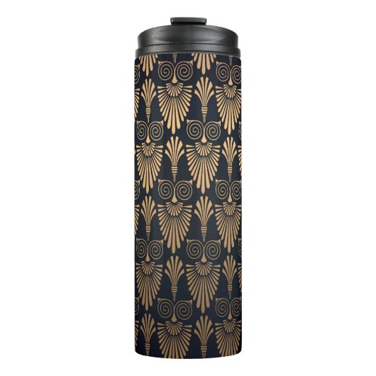 Art Deco Black Gold: Retro. Thermosbecher (Vorderseite)