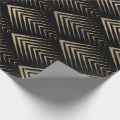 Art Deco Black Gold Sepia Scales Geometrie Geschenkpapier (Ecke)
