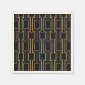 Art Deco Black Gold Serviette (Vorderseite)