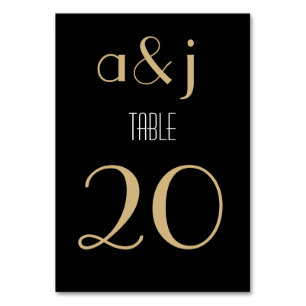 Art Deco Black Gold Tischnummern