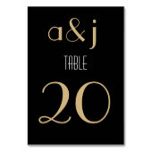 Art Deco Black Gold | Tischnummern (Rückseite)