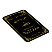 Art Deco Black Gold Wedding Save the Date Magnet (Rechte Seite)