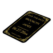 Art Deco Black Gold Wedding Save the Date Magnet (Linke Seite)