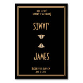 Art Deco Black Great Gatsby Hochzeiten Platzkarten Tischnummer (Vorderseite)