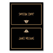 Art Deco Black Great Gatsby Place Setting Cards Tischnummer (Vorderseite)