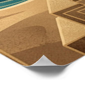 Art Deco Black Horse Mandala Sunset Teal Gold Post Poster (Ecke)