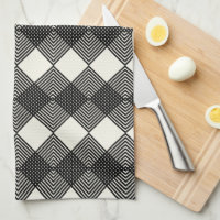Art Deco Black Off White Diamonds Circuit Muster
