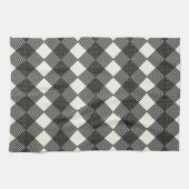 Art Deco Black Off White Diamonds Circuit Muster Geschirrtuch (Horizontal)