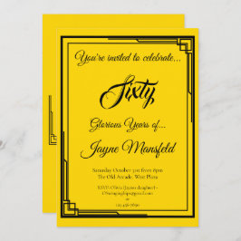 Art Deco Black on Gold Geburtstagsparty Einladung