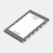 Art Deco Black Palmettos 1920 Post-it Klebezettel (angewinkelt)