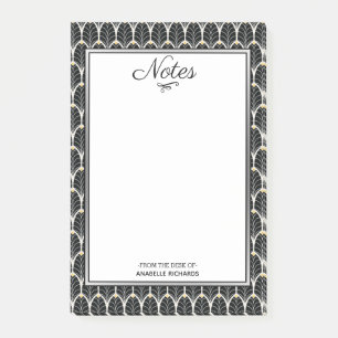 Art Deco Black Palmettos 1920 Post-it Klebezettel