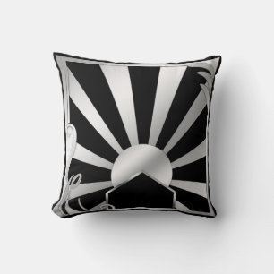Art Deco Black & Silver Design Kissen