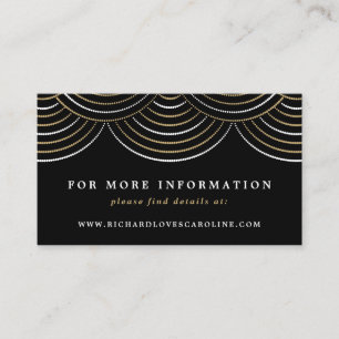 Art Deco Black String Light Website Enclosure Card Begleitkarte