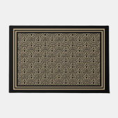 Art Deco Black Tan Scallop Design Fußmatte (Vorderseite)