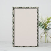 Art Deco Black Tan Stationery Briefpapier (Stehend Vorderseite)