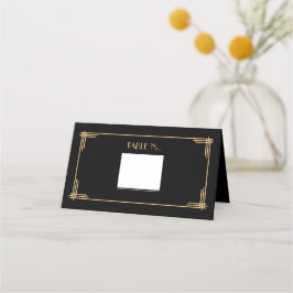 Art Deco Black Tischnummer Platzkarte