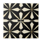 Art Deco Black und Cream Fliese (Vorderseite)