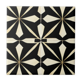 Art Deco Black und Cream Fliese