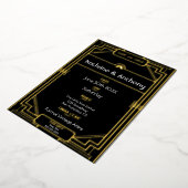 Art Deco Black und Gold Gatsby Save the Date Folieneinladung (Gedreht)