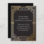 Art Deco Black und Gold Gatsby Vielen Dank Einladung (Vorne/Hinten)