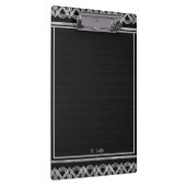 Art Deco Black und Silver Personalisierte Zwischen Klemmbrett (Rechts)