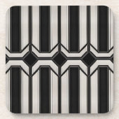 Art Deco Black und Silver Untersetzer Set (Vorderseite)