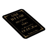 Art Deco Black Wedding Save the Date Magnet (Rechte Seite)
