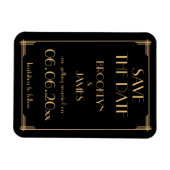 Art Deco Black Wedding Save the Date Magnet (Horizontal)